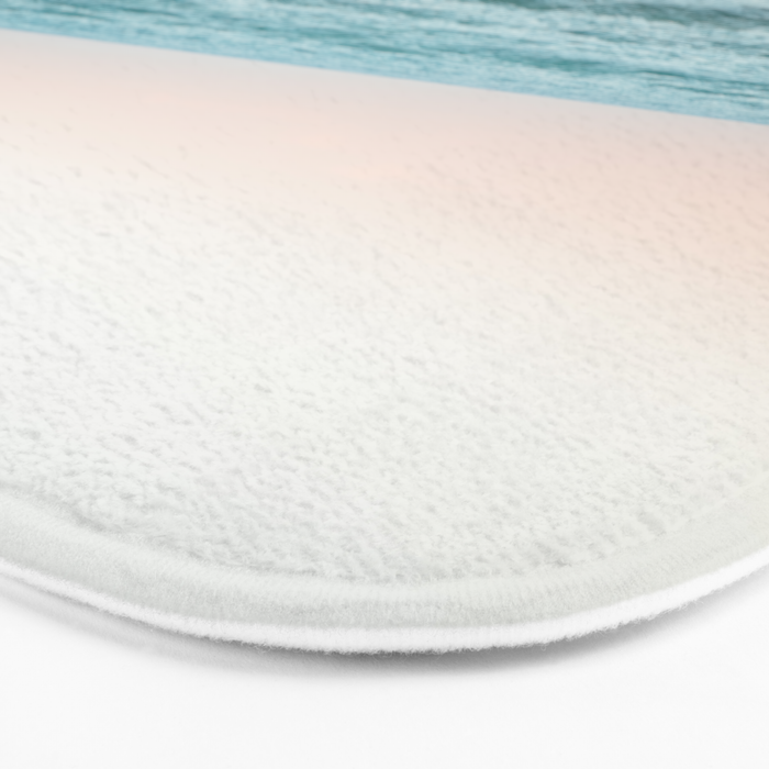 Sunset by the sea - Blue ocean, pink sky Bath Mat Gallery Image 3