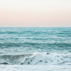 Sunset by the sea - Blue ocean, pink sky Coffee Mug Gallery Image 2