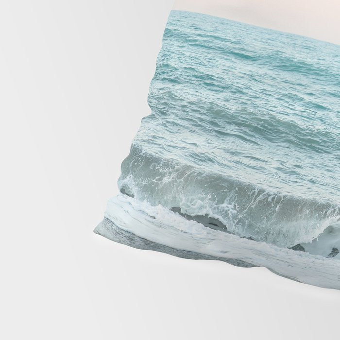 Sunset by the sea - Blue ocean, pink sky Pillow Sham Gallery Image 4
