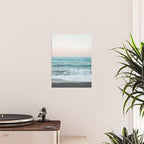 Sunset by the sea - Blue ocean, pink sky Poster Gallery Image 2