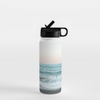 Sunset by the sea - Blue ocean, pink sky Water Bottle Gallery Image 1