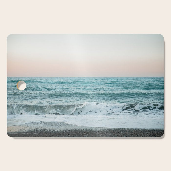 Sunset by the sea - Blue ocean, pink sky Cutting Board Gallery Image 1