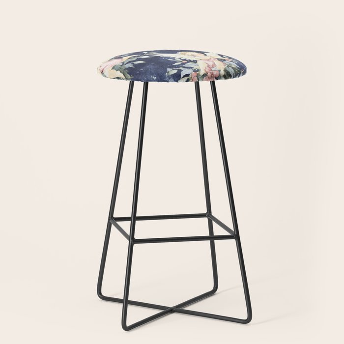 Pink Blue Holiday Cherubs Watercolor Illustration Stool Gallery Image 1