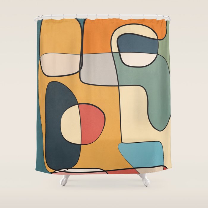 Abstract Line Art 07 Shower Curtain Gallery Image 1