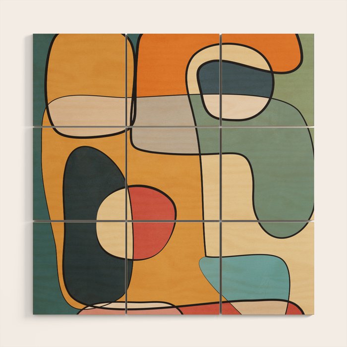 Abstract Line Art 07 Wood Wall Art Gallery Image 1