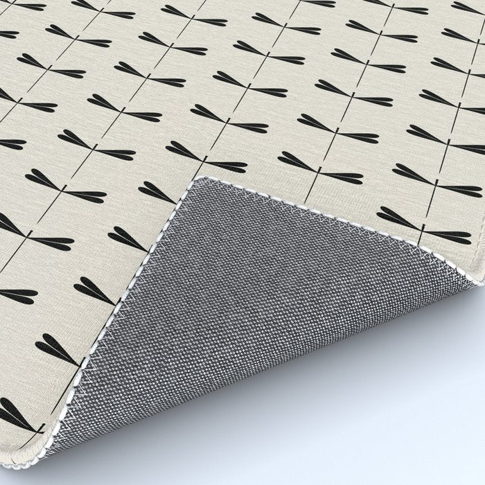 Dragonfly Pattern VIII Neutral Off White Rug Gallery Image 4