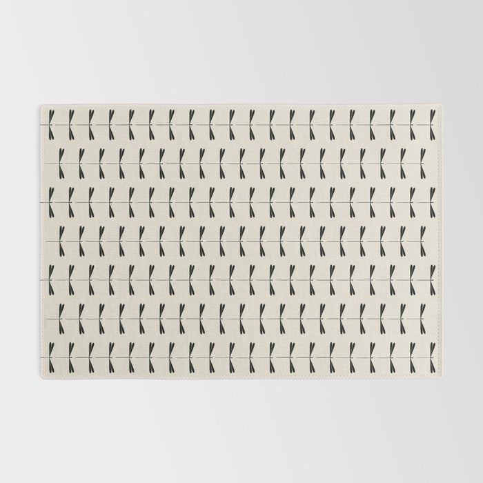 Dragonfly Pattern VIII Neutral Off White Rug Gallery Image 2