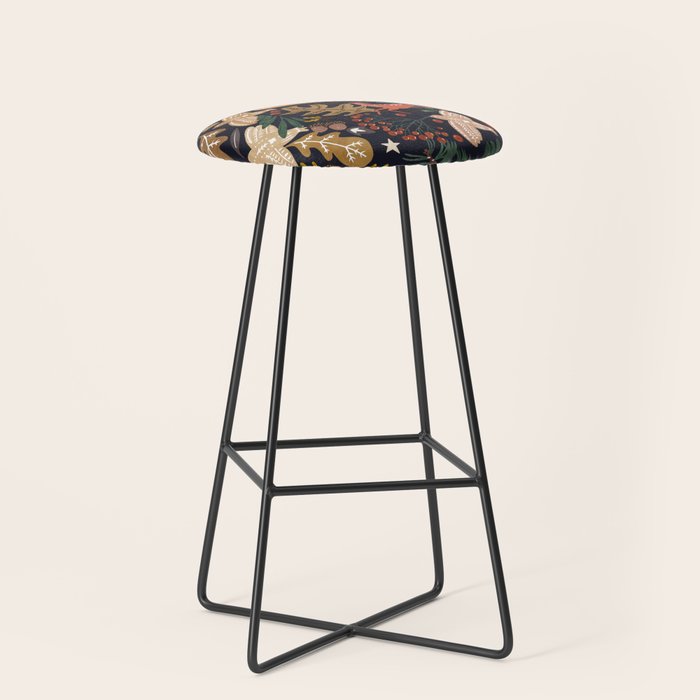 Christmas night forest ornaments Stool Gallery Image 1