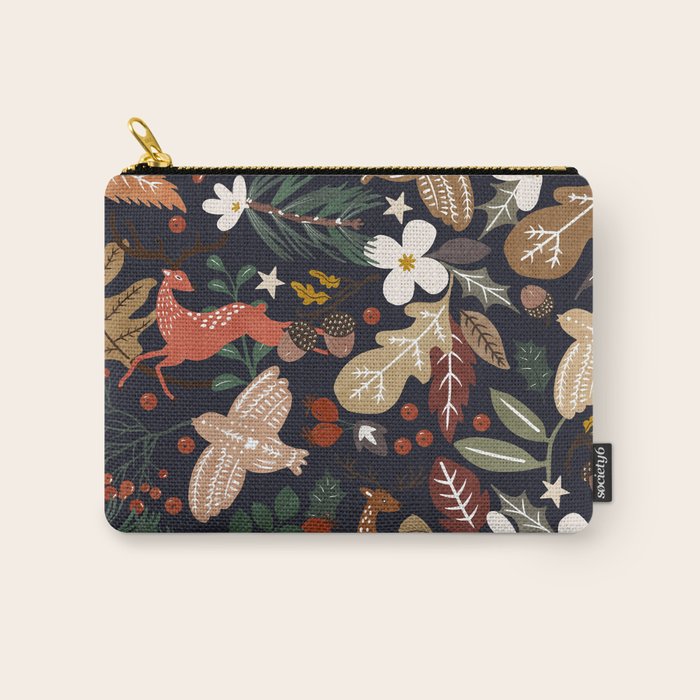 Christmas night forest ornaments Carry All Pouch Gallery Image 1