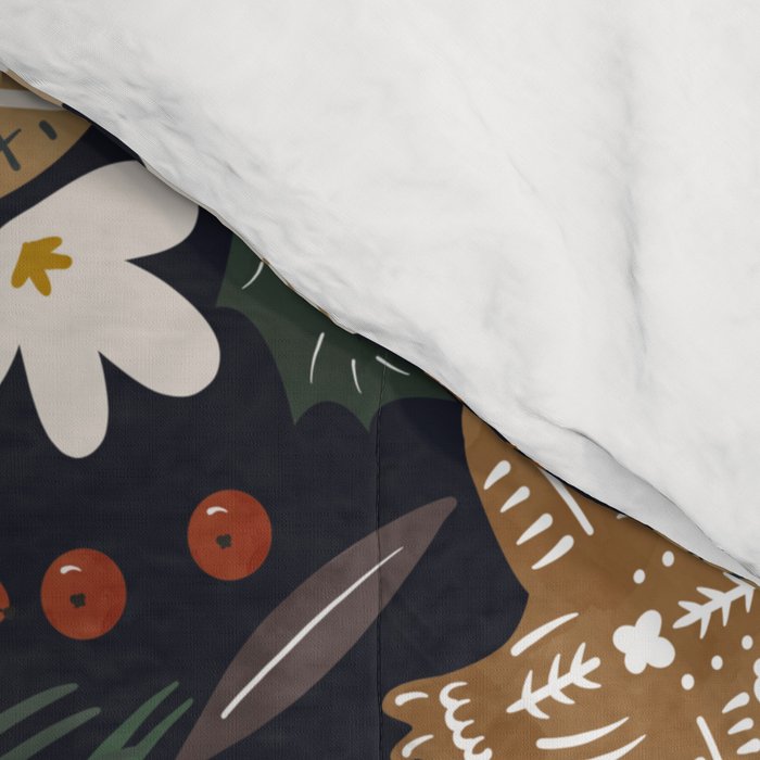 Christmas night forest ornaments Comforter Gallery Image 4