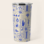 Vintage tropical summer patchwork art pattern Travel Mug Gallery Image 1