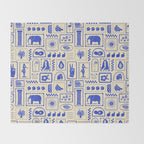 Vintage tropical summer patchwork art pattern Throw Blanket Gallery Image 2