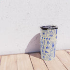 Vintage tropical summer patchwork art pattern Travel Mug Gallery Image 4