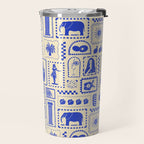 Vintage tropical summer patchwork art pattern Travel Mug Gallery Image 2