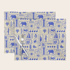 Vintage tropical summer patchwork art pattern Placemat Gallery Image 1