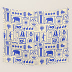 Vintage tropical summer patchwork art pattern Wall Tapestry Gallery Image 4