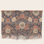 Peach, Dusty Rose, Mauve & Blue-Gray Floral Pattern Wall Hanging Gallery Image 1