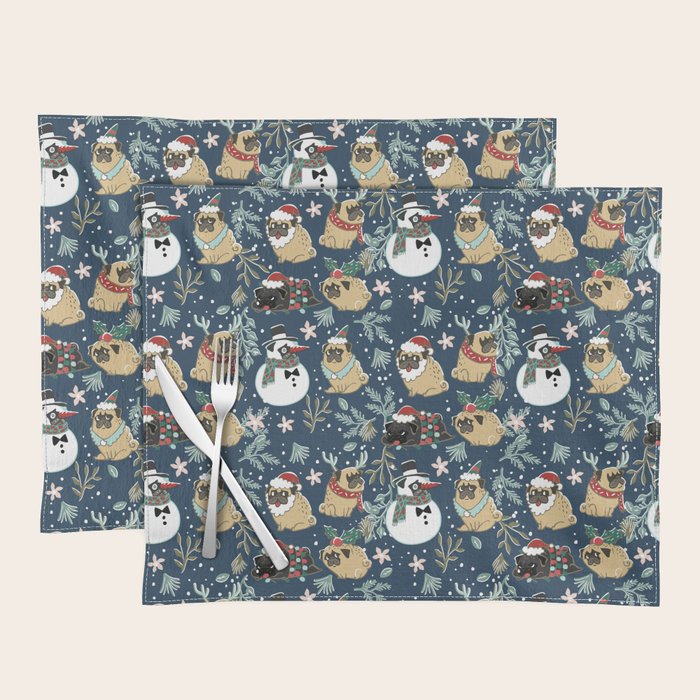 Christmas Pugs Placemat Gallery Image 1