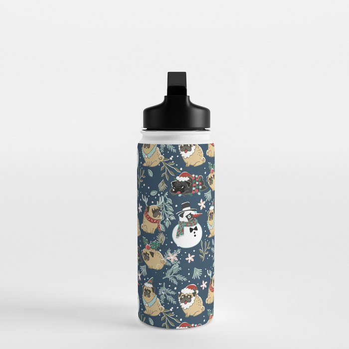 Christmas Pugs Water Bottle Gallery Image 3