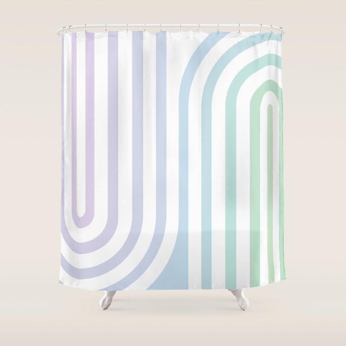 Bold Curvature Stripes XVII Shower Curtain Gallery Image 1