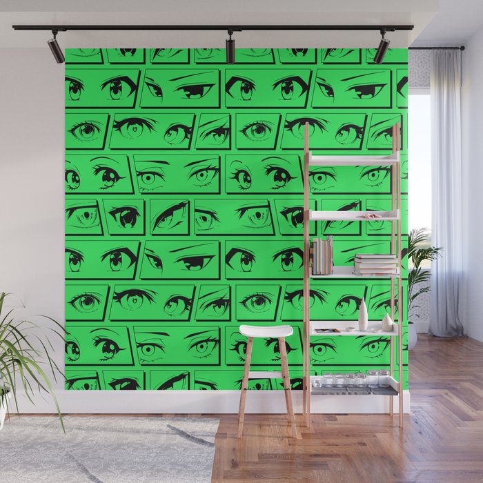 Anime eye cartoon comic art pattern Wall Mural Gallery Image 1