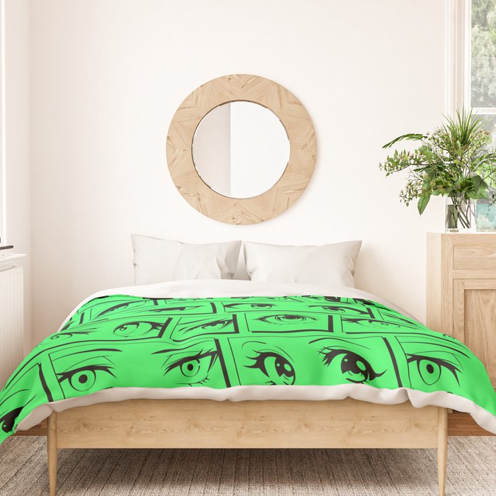 Anime eye cartoon comic art pattern Duvet Cover Gallery Image 3