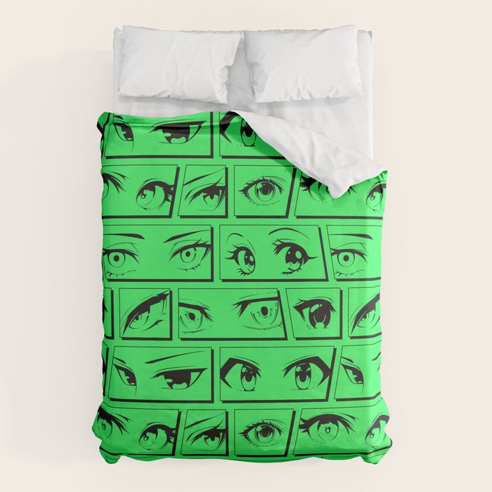 Anime eye cartoon comic art pattern Duvet Cover Gallery Image 6