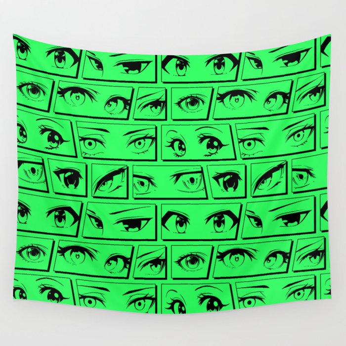 Anime eye cartoon comic art pattern Wall Tapestry Gallery Image 4