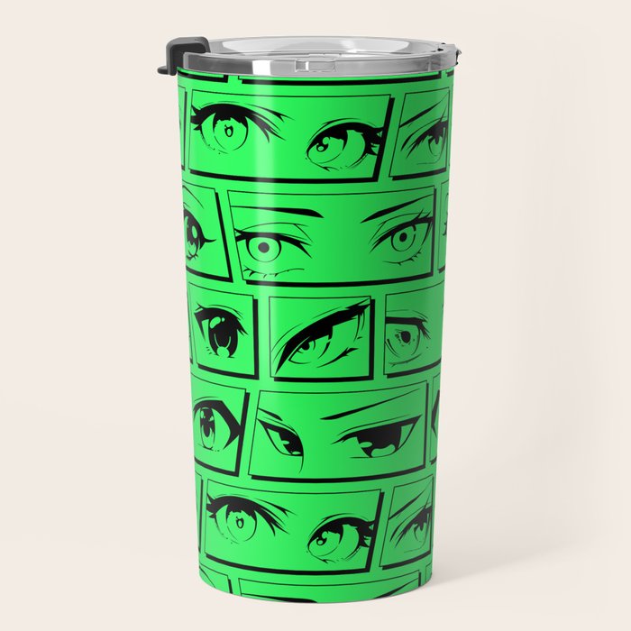 Anime eye cartoon comic art pattern Travel Mug Gallery Image 3