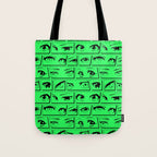 Anime eye cartoon comic art pattern Tote Bag Gallery Image 1