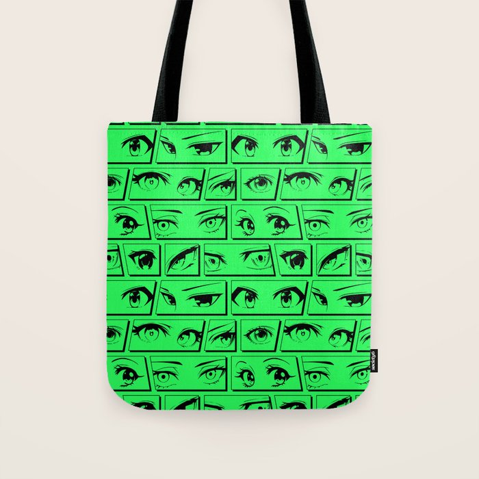 Anime eye cartoon comic art pattern Tote Bag Gallery Image 1