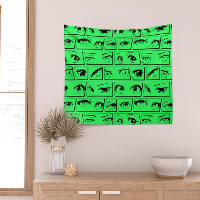 Anime eye cartoon comic art pattern Wall Tapestry Gallery Image 2