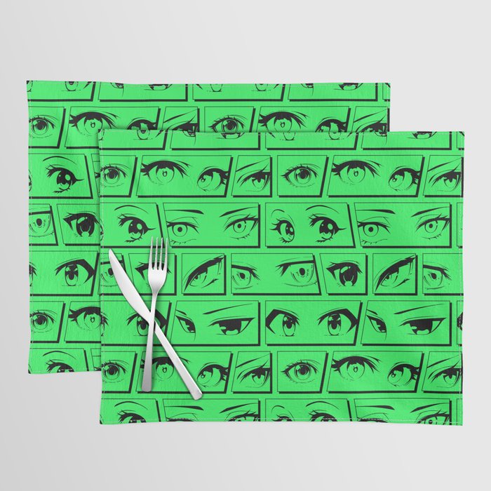 Anime eye cartoon comic art pattern Placemat Gallery Image 1