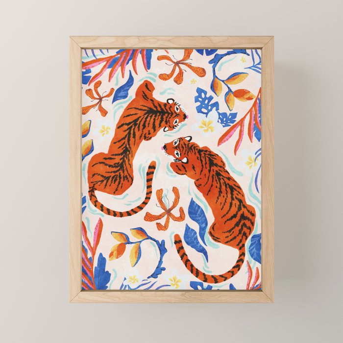 Tiger Swim Mini Art Print Gallery Image 1