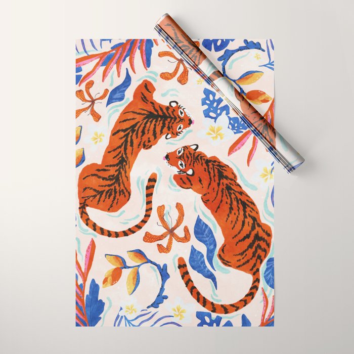 Tiger Swim Wrapping Paper Gallery Image 1