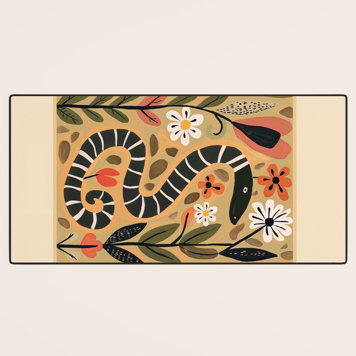 Striped Garden Snake I Desk Mat Gallery Image 3