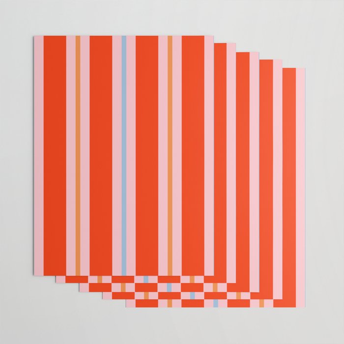 Bold Stripes Orange Pink Light Blue Wrapping Paper Gallery Image 3