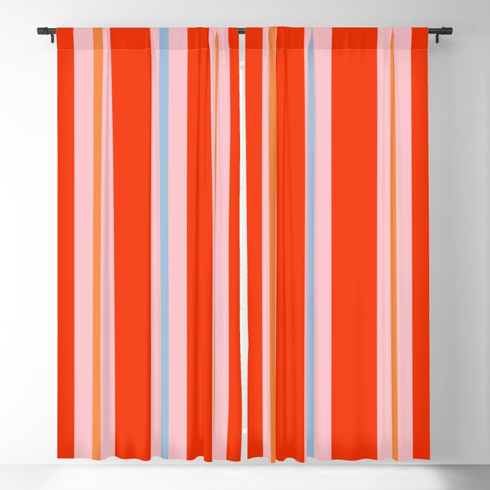 Bold Stripes Orange Pink Light Blue Window Curtain Gallery Image 5