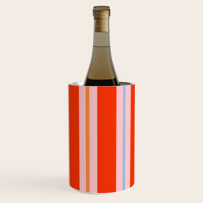Bold Stripes Orange Pink Light Blue Wine Chiller Gallery Image 3