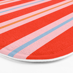 Bold Stripes Orange Pink Light Blue Bath Mat Gallery Image 3