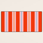 Bold Stripes Orange Pink Light Blue Desk Mat Gallery Image 3