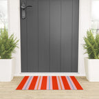 Bold Stripes Orange Pink Light Blue Welcome Mat Gallery Image 3