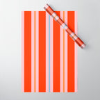 Bold Stripes Orange Pink Light Blue Wrapping Paper Gallery Image 1