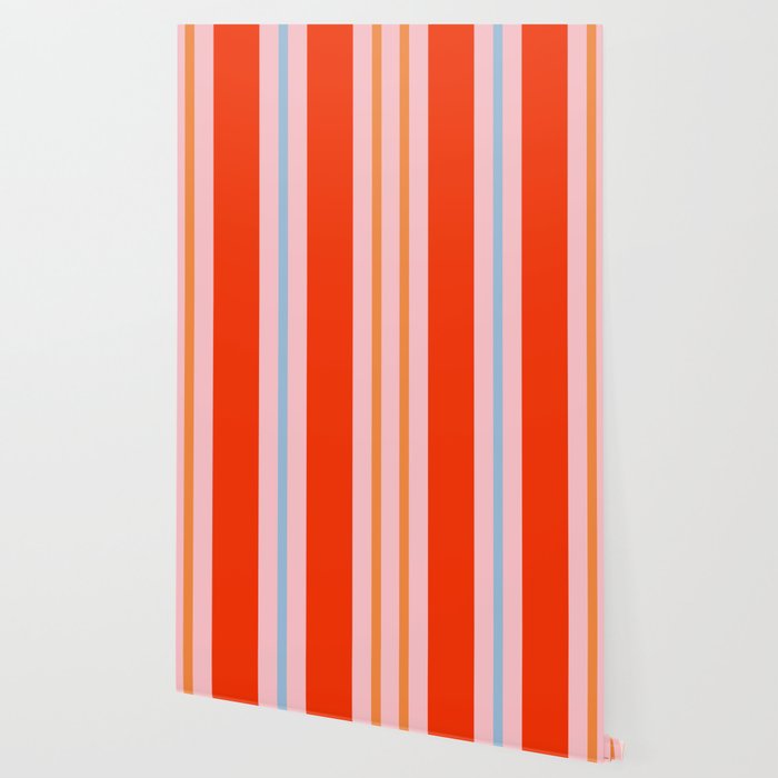 Bold Stripes Orange Pink Light Blue Wallpaper Gallery Image 2