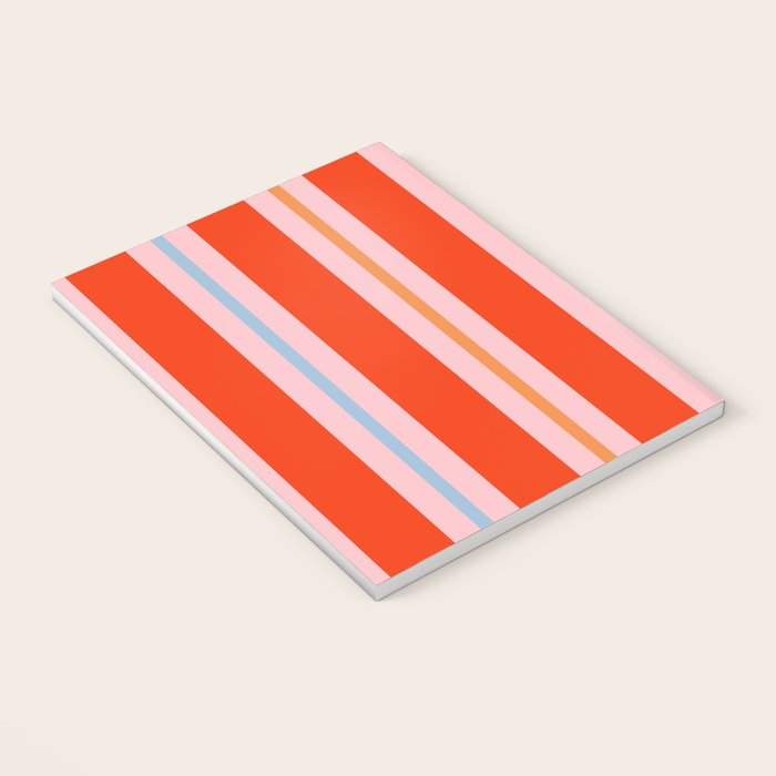 Bold Stripes Orange Pink Light Blue Notebook Gallery Image 3