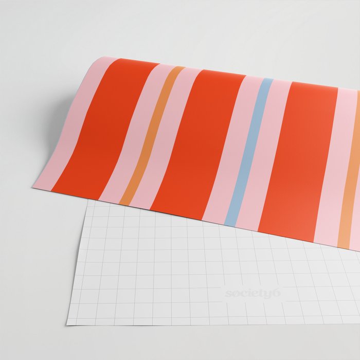 Bold Stripes Orange Pink Light Blue Wrapping Paper Gallery Image 2