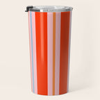 Bold Stripes Orange Pink Light Blue Travel Mug Gallery Image 3