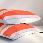 Bold Stripes Orange Pink Light Blue Pillow Sham Gallery Image 3
