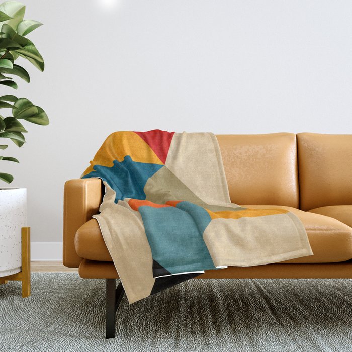 Geometric Colorful Modern Artwork Throw Blanket Gallery Image 1