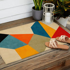 Geometric Colorful Modern Artwork Outdoor Rug Gallery Image 2